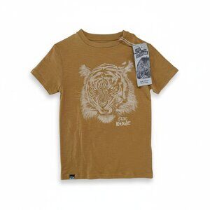 LION OF LEISURE - TIGER TS - 100% ORGANIC COTTON - YELLOW/WHITE - 7-8Y UNISEX
